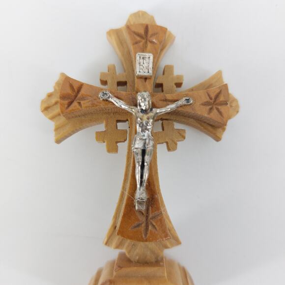Set 2 Crosses Jesus Jerusalem Olive Wood Crucifix Holy Land - Picture 8 of 12